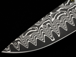 3.5 x 55 x 225 mm FF ELMAX Core flat - New Moon patt. - Core stainless damascus