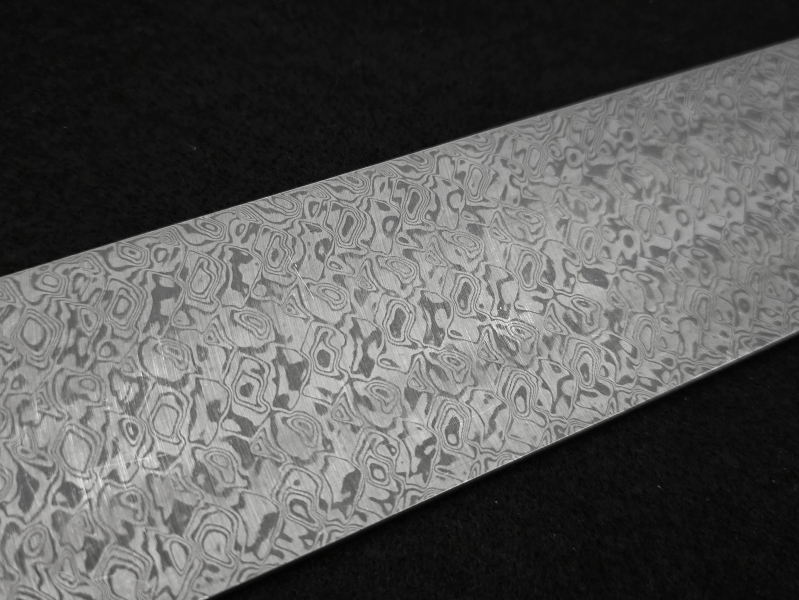 3.3 x 53 x 335 mm FF MARTENSITE flat stainless damascus - Rave patt.