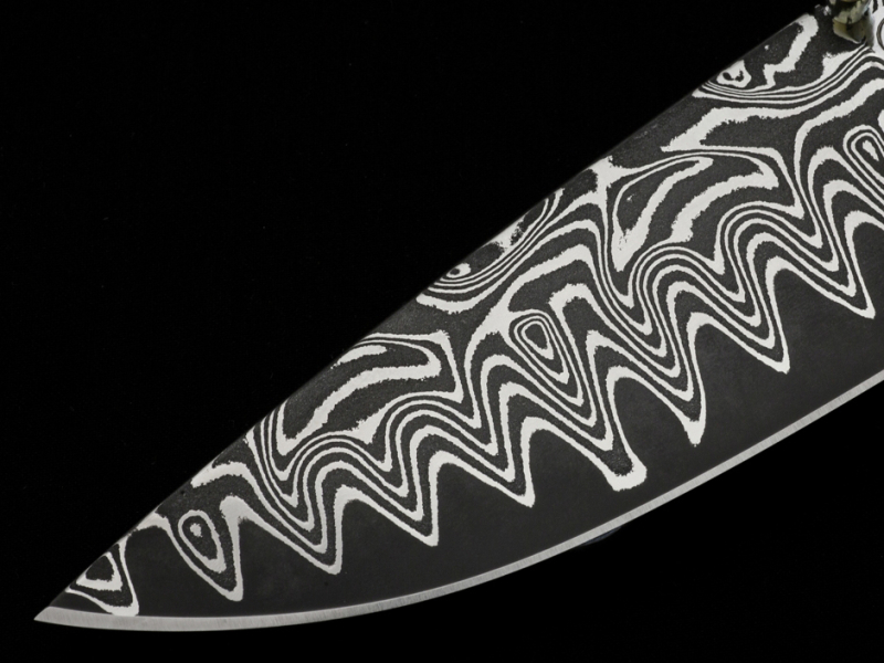 3.5 x 55 x 150 mm FF ELMAX Core flat - New Moon patt. - Core stainless damascus
